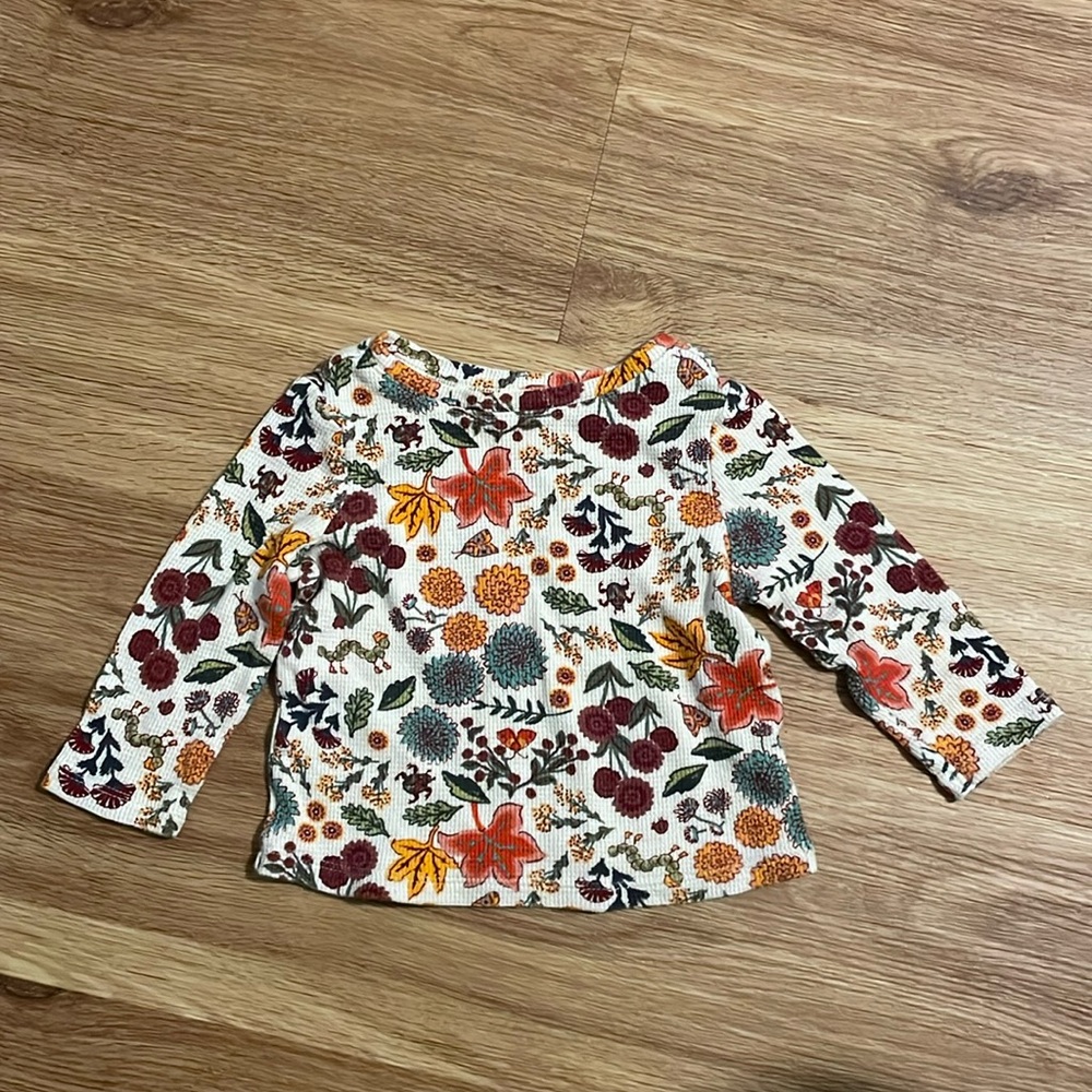 Old Navy Girl Toddler Fall Waffle Long Sleeve Shirt 12-18M EUC
